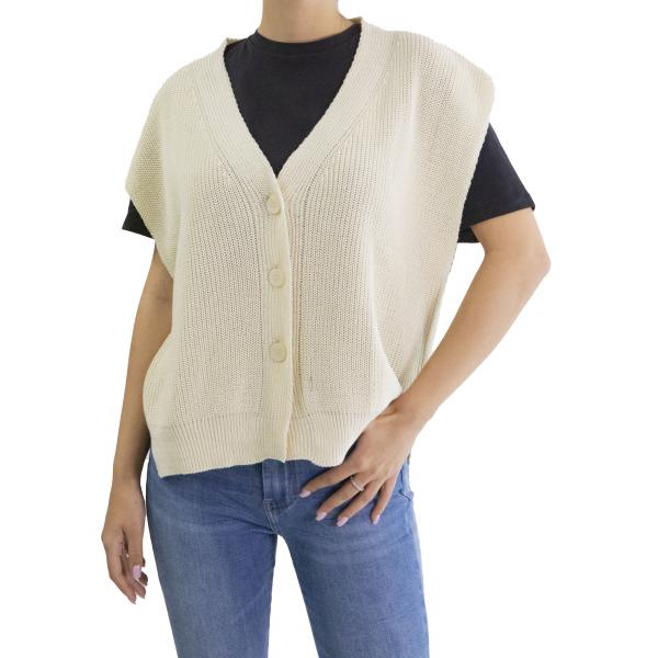 Cardigan con scollo a V con bottoni smanicato